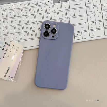 Soft Solid Color Silicone Matte Phone Case