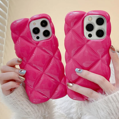 Rose Diamond Grid Pattern Phone Case