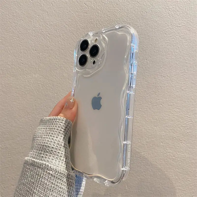 Premium Airbag Transparent Cream Pattern Phone Case