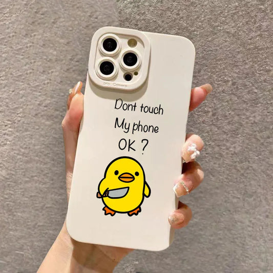 Cute Minimalist Cartoon Duck Silicone Phone Case