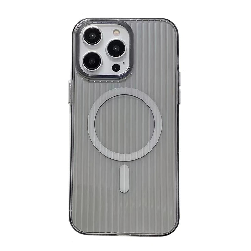 Magnetic Wireless Charge Corrugated Pattern Phone Case