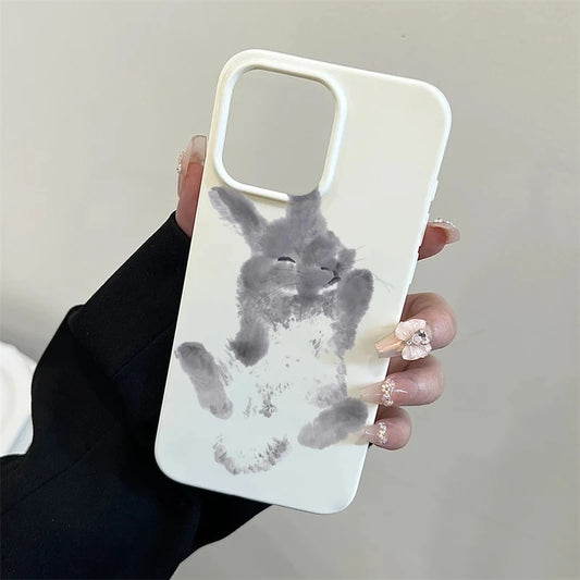 Ink And Wash Painting Rabbit Art Design Phone Case