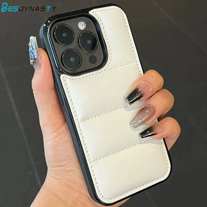 Luxury Down Jacket Puffer Solid Color Phone Case