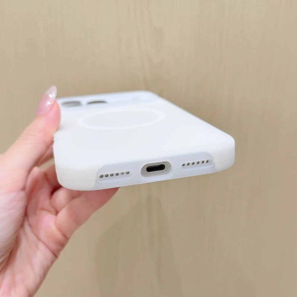 Candy Color Soft Jelly Liquid Silicone For Magsafe Magnetic Wireless Charge Phone Case