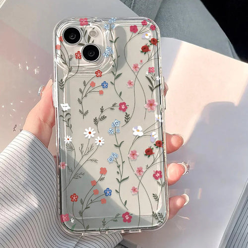 Phone Case Transparent Vintage Floral Soft Tpu