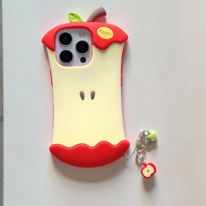 Funny Red Apple Core Cute Silicone Phone Case