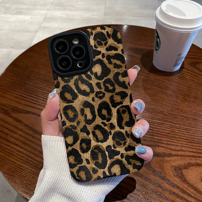 Fashion Gold Leopard Silicone Leather Case