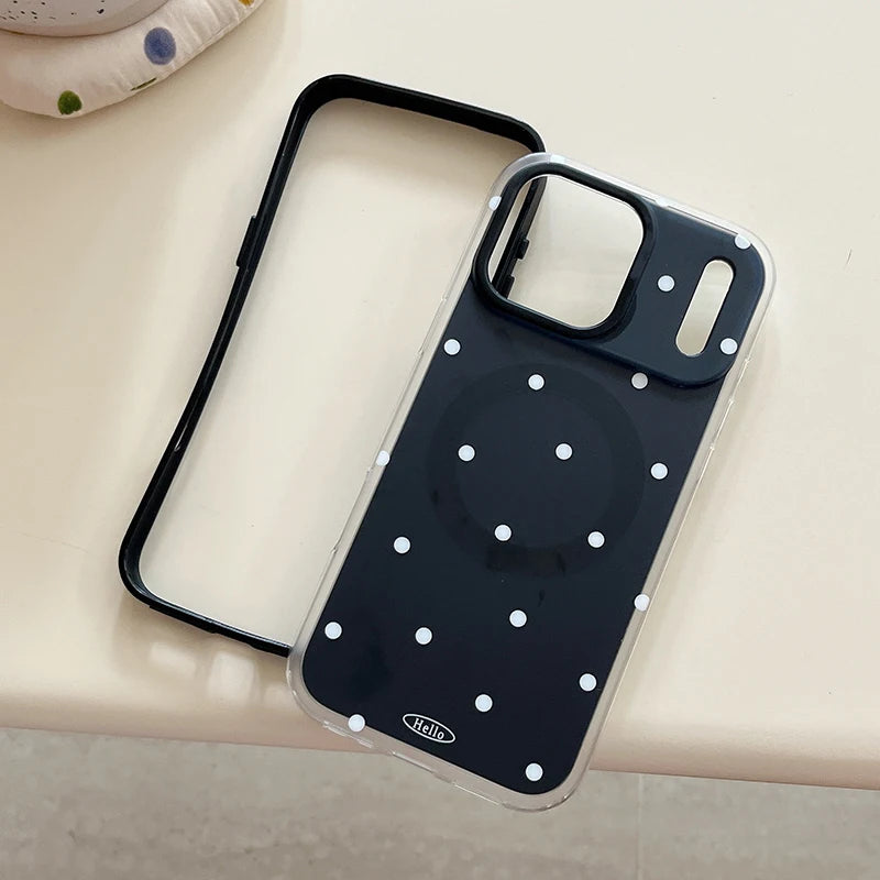 Ins Popular Polka Dot Magnetic Wireless Charging Phone Case