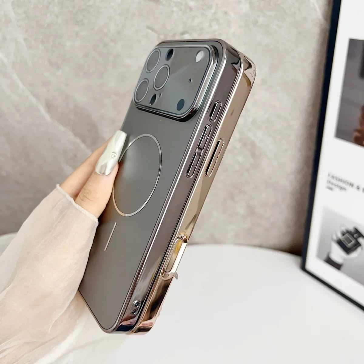 Original Frosted Glass Large Window For Magsafe Phone Case New