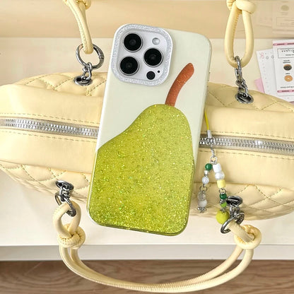 Fashion Cute Pear Glitter Bling Phone Case