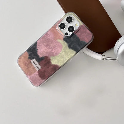 Multiple Color Collision Love Heart Matte Shockproof Protective Phone Case