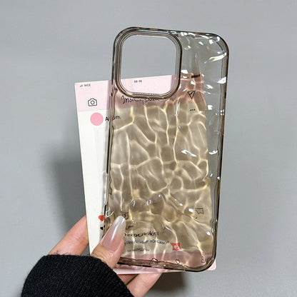 Fashion Advanced Transparent Tin Foil Wrinkle Couple Phone Case