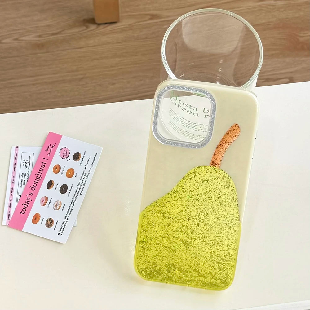 Fashion Cute Pear Glitter Bling Phone Case