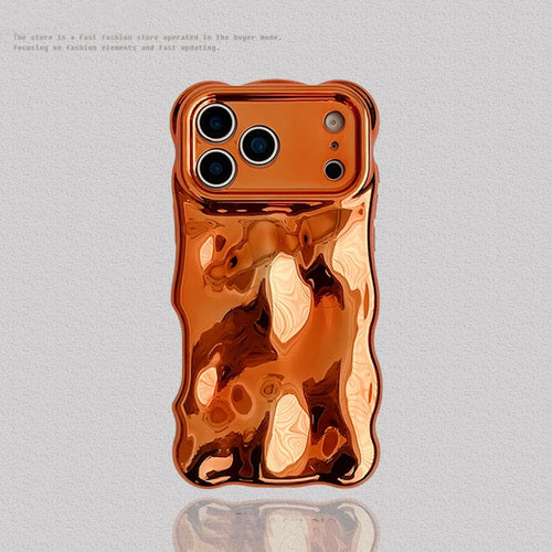 Fashion Luxury Cosmic Orange Bubble Meteorite Texture Phone Case