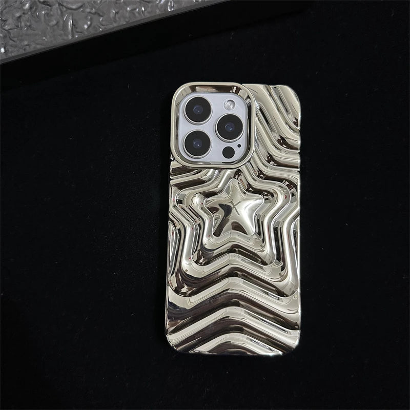 Fashion 3D Stars Wave Pattern Soft Silicone Phone Case