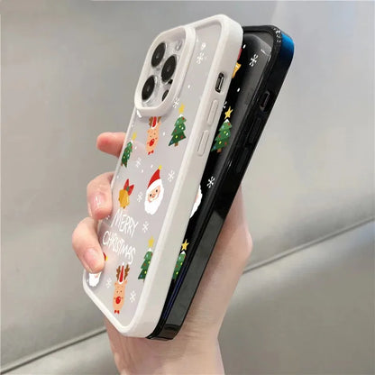 Christmas Tree and Santa Claus Print Phone Case