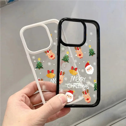 Christmas Tree and Santa Claus Print Phone Case