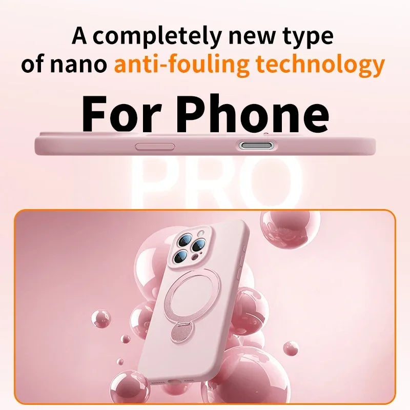 Liquid Silicone Bracket Magnetic Phone Case