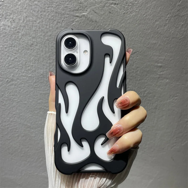 Ins Fashion Hollowed Flame Pattern Phone Case