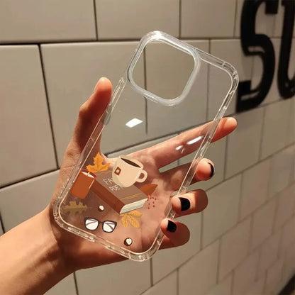 Fall Autumn Brown Aesthetic Clear Phone Case