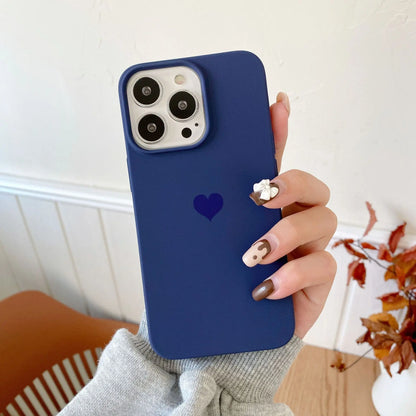 Matte Candy Color Love Heart Silicone TPU Soft Phone Case