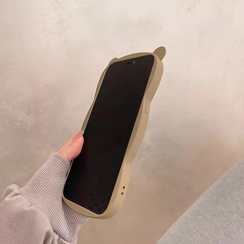 Fashion Cute Bear Ears Wave Side Phone Case