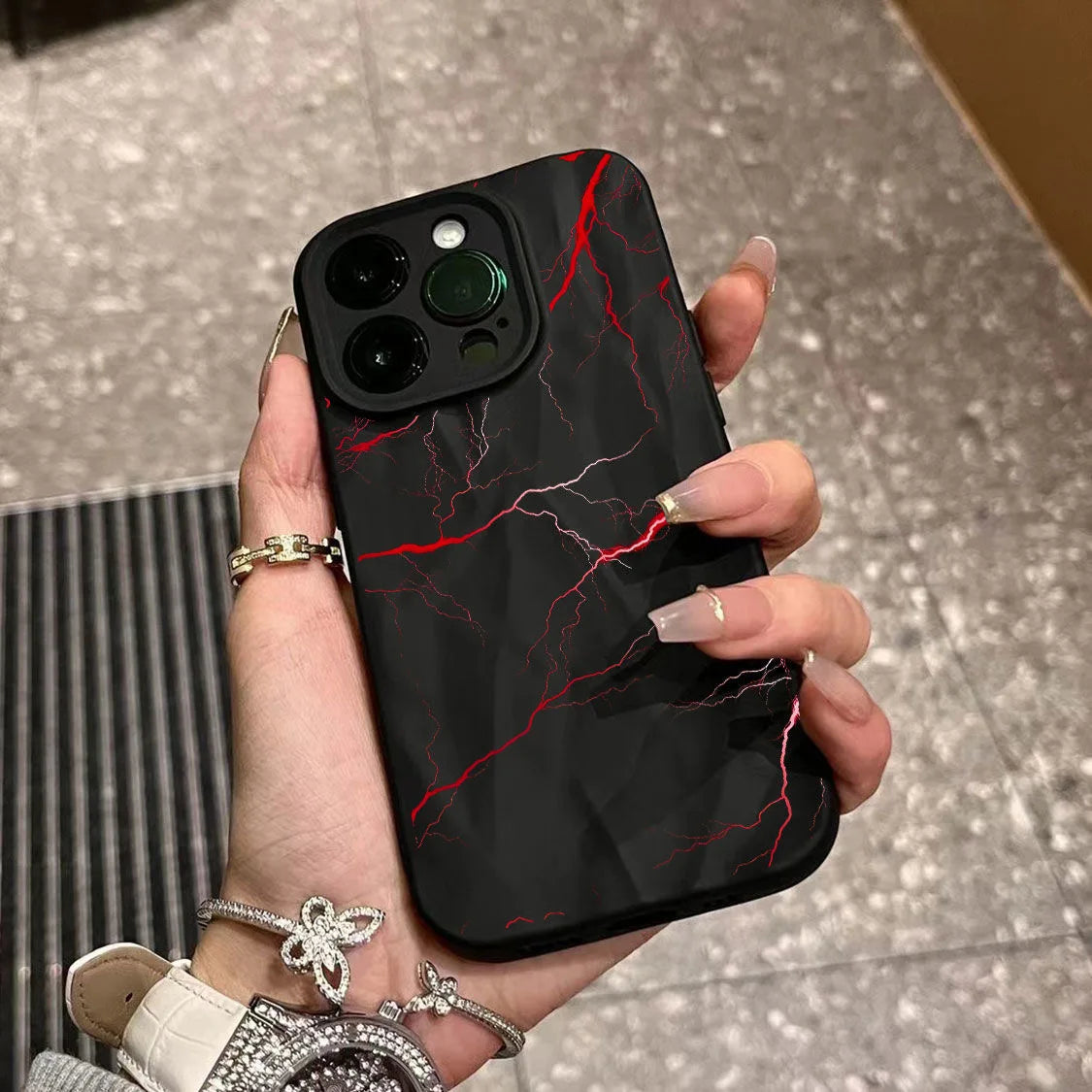 Red Lightning Phone Case for iPhone