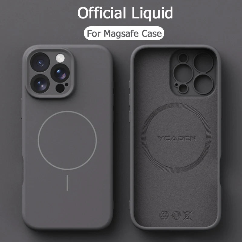 Original Liquid Soft Silicone For Magsafe Wireless Charge Magnetic Phone Case