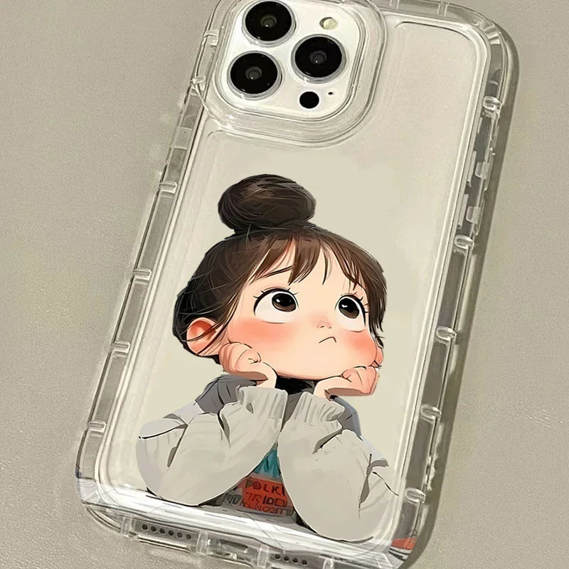 Cute Angry Little Girl Pattern Silicone Case