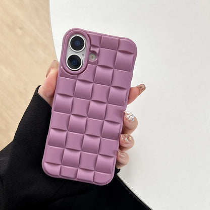 Personality Solid Color Matte Stereoscopic Weaving Pattern Shock Proof Phone Case