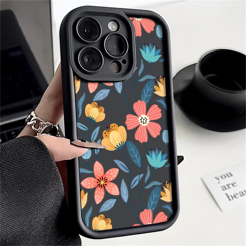 Colorful Flowers Silicone Case New