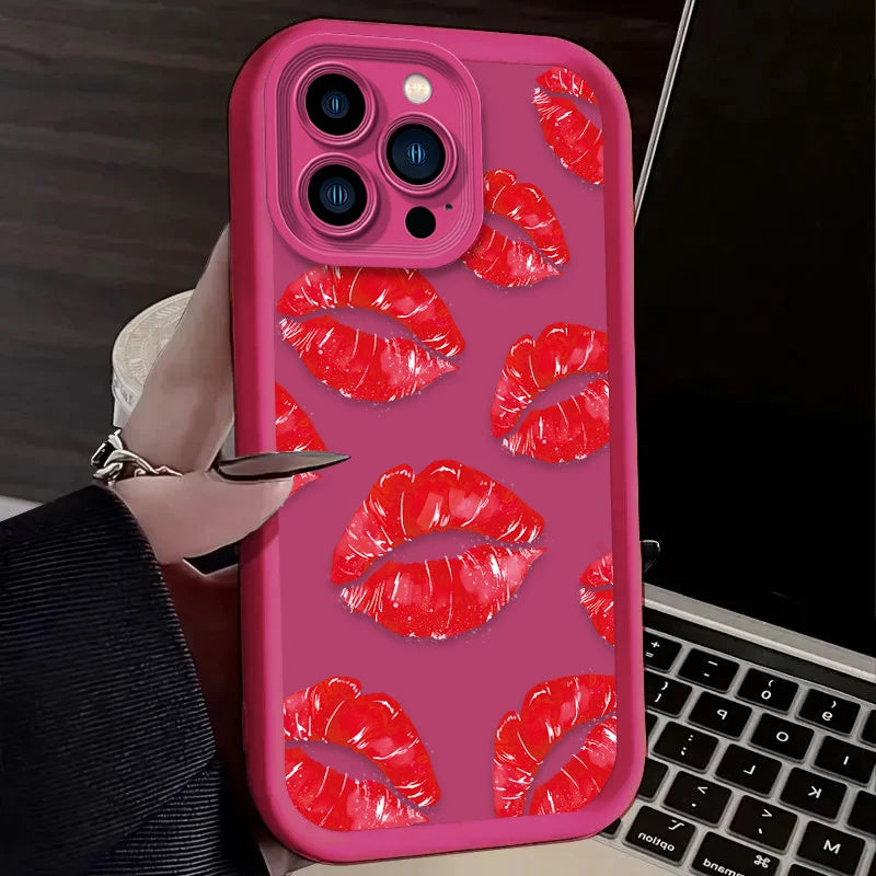 Sexy Red Lips Fashion Phone Soft Phone Case