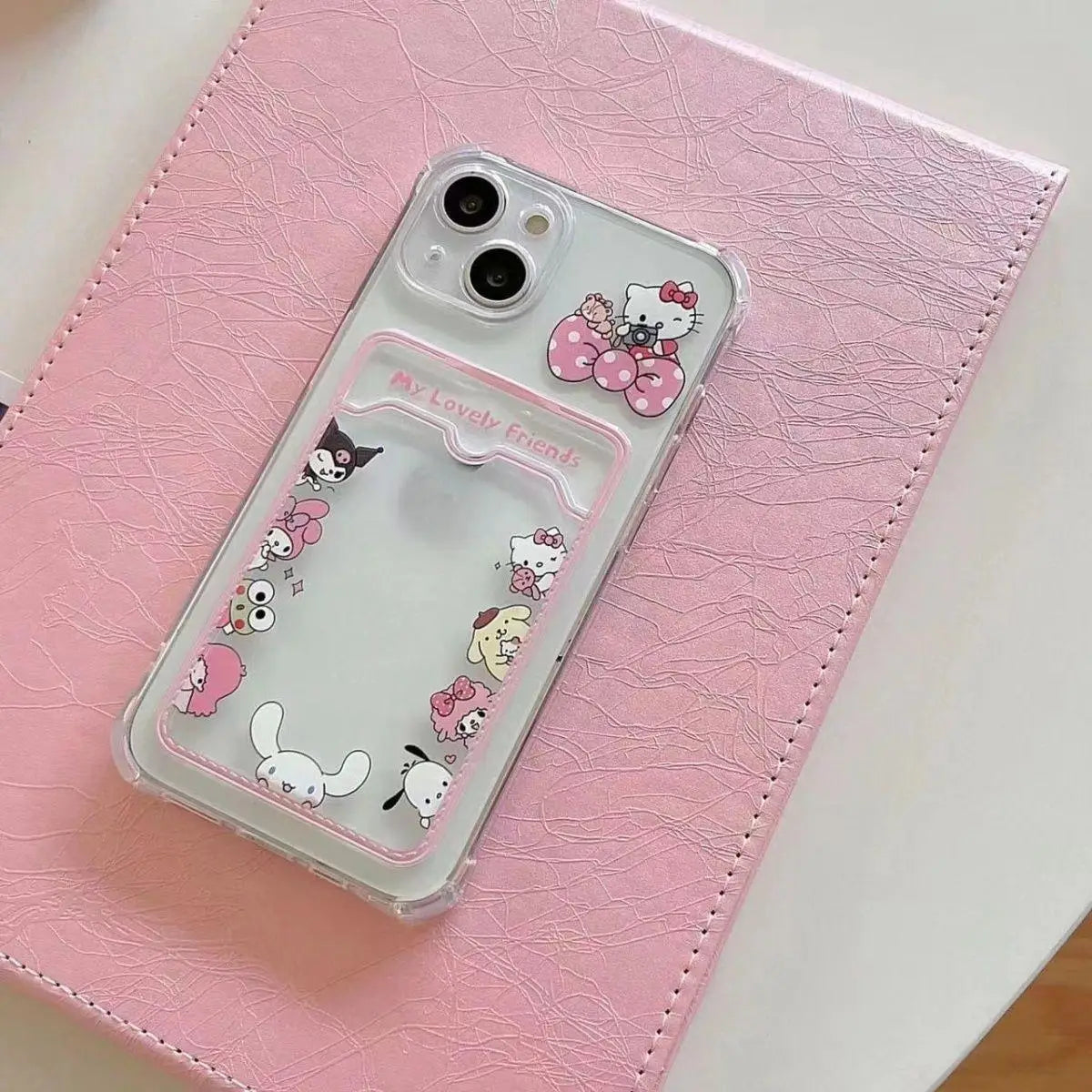 Kuromi Melody Card Holder Phone Case for iPhone