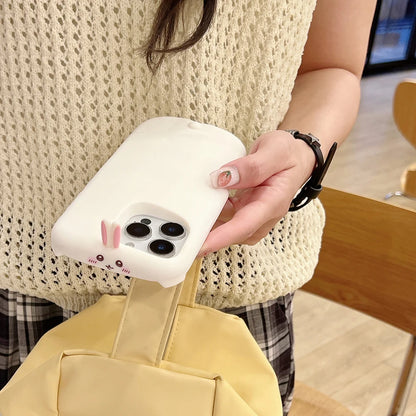 Funny 3D Cartoon Sleep Rabbit Soft Silicone Phone Case