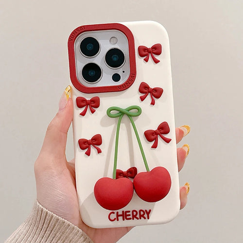 Ins 3D Cherry Soft Silicone Phone Case