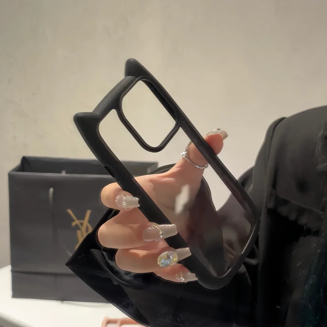 Cute Cat Ear Transparent Phone Case