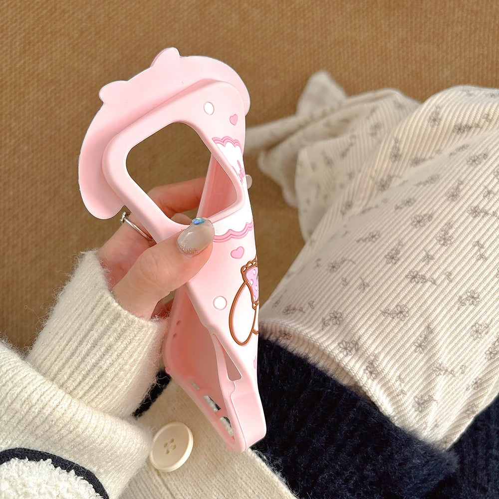 Pink Kawaii Melody Cartoon Rubber Silicon Soft Phone Case