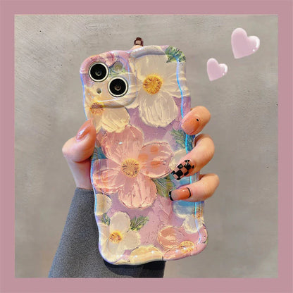 Laser Flowers Glitter Soft Silicone iPhone Case