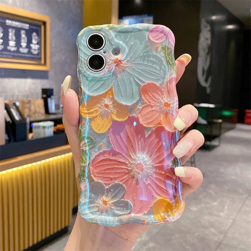 Purple Glitter Floral Case for iPhone