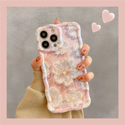 Laser Flowers Glitter Soft Silicone iPhone Case