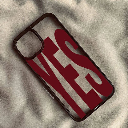 Wine Red Letter Yes No Couple Phone Case New