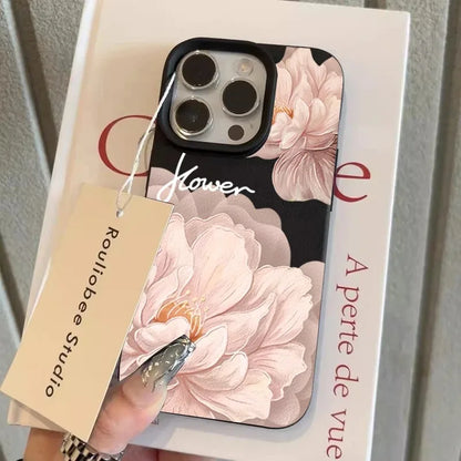 Diagonal Large Flower Lichee Pattern Silicone Phone Case