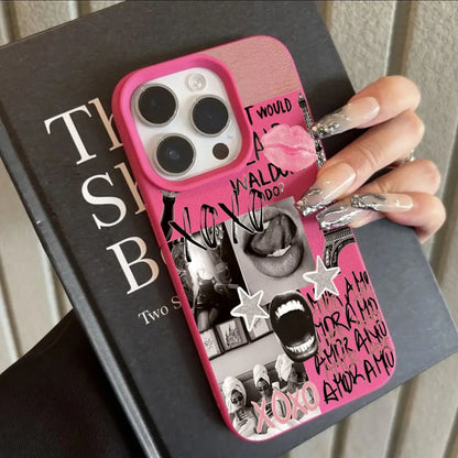 Stylish Lip Print Eiffel Tower Pattern Phone Case