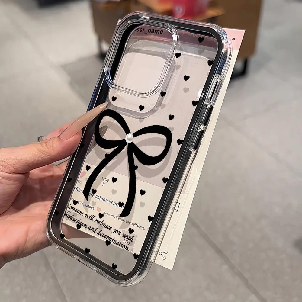 2 in 1 Candy Color Bow Knot Phone Case