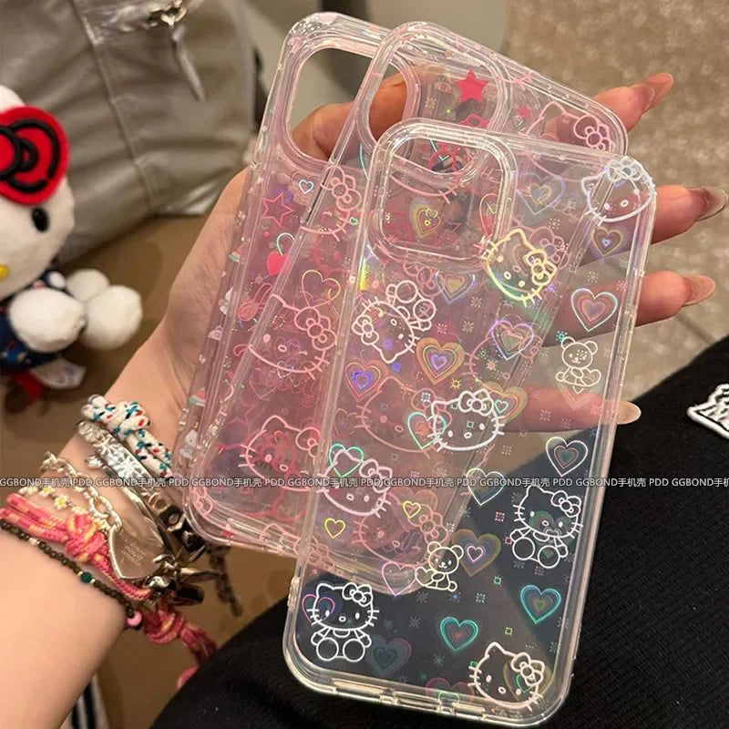 Full Screen Hello Kitty Kawaii Glitter Phone Case