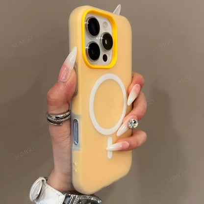 Fashion 2 IN 1 Matte Magnetic Candy Color Phone Case New