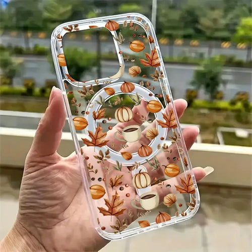 Pumpkin Autumn Leaves Coffee Phone Case