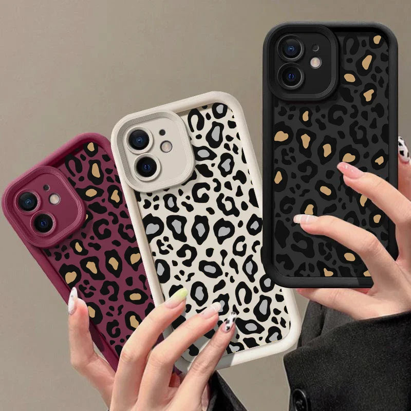 Leopard Pattern Shockproof Silicone Case for iPhone
