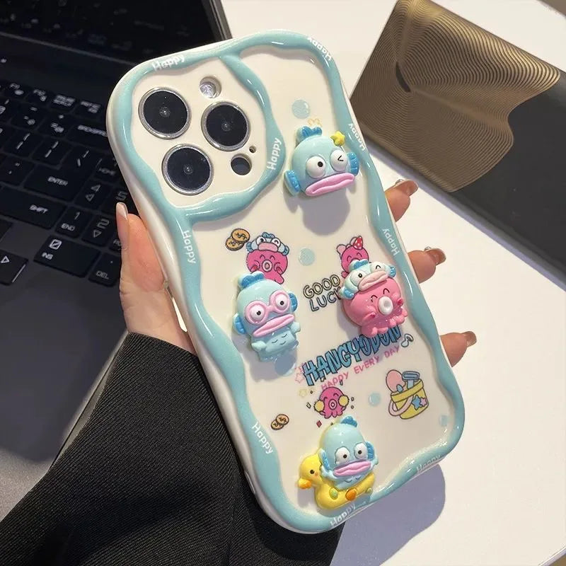 3D Funny Hangyodon Toy ACC Cartoon Wave Shell Soft Phone Case