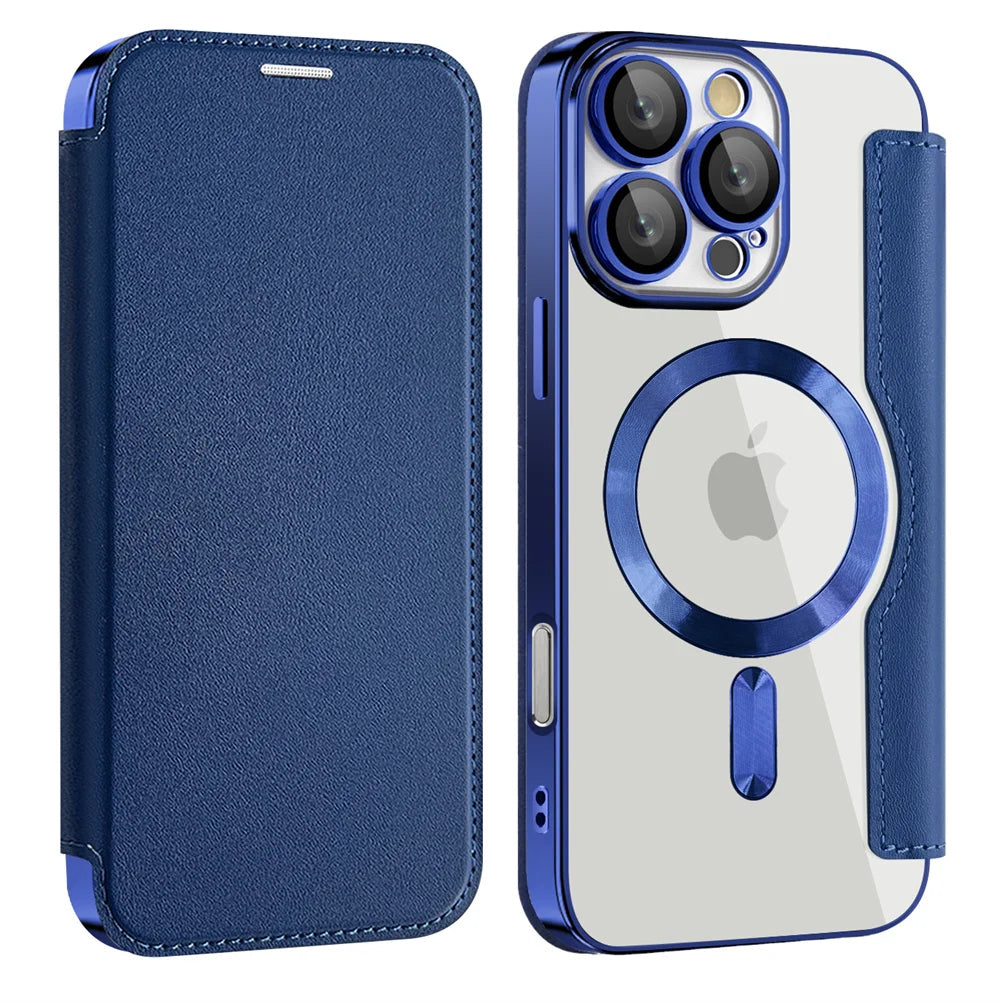 Transparent Flip Leather Wallet Phone Case